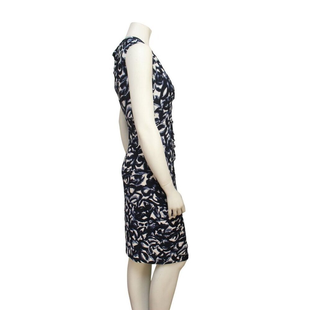 Ralph Lauren Blue Abstract Print Sleeveless Matte Jersey Knit Dress Size 10 - Picture 3 of 6